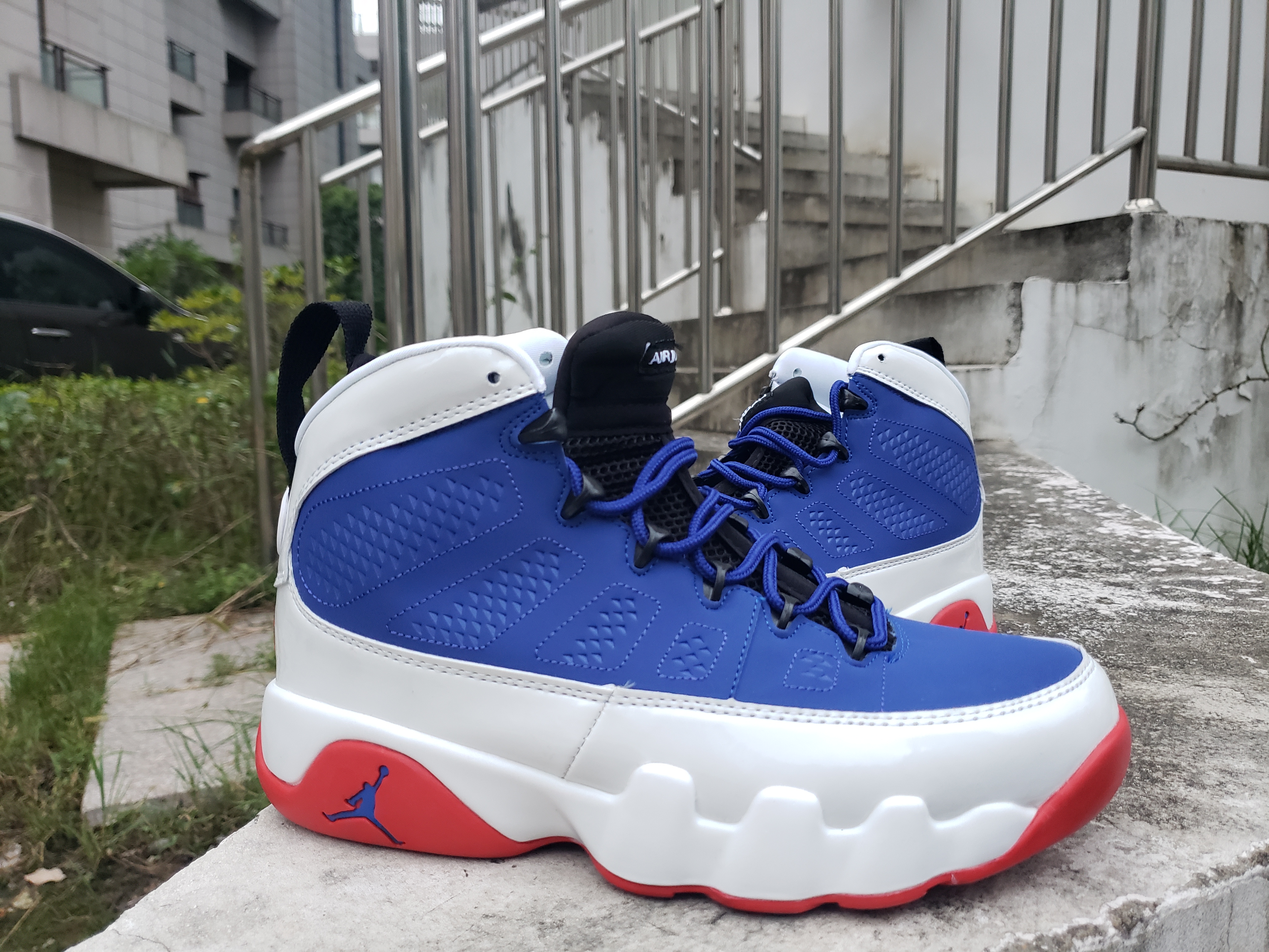 2021 Air Jordan 9 Blue White Red Shoes - Click Image to Close